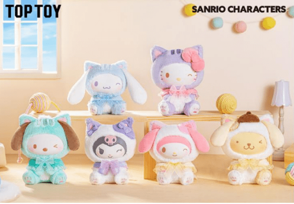 Sanrio characters Play with Kittens Series Plush Pendant Blind Box