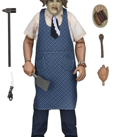 Neca Texas Chainsaw Massacre - 8" Clothed  Action Figure - Leatherface with Old Lady  Mask in Window Box